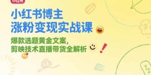 在小红书上怎么赚钱？（涨粉变现实战课，选题+内容创作）-狂金网创