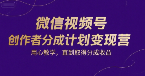 微信视频号创作者分成计划变现（真实案例展示）-狂金网创