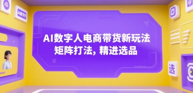 AI数字人电商带货教程（新玩法，矩阵打法，精进选品）-狂金网创
