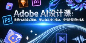 Adobe AI设计课：涵盖PS创成式填充，萤火虫三核心模块，视频音频延长技术-狂金网创
