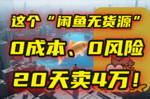 闲鱼无货源玩法教程（同行爆款）-狂金网创