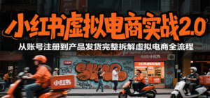 小红书虚拟产品+电商实战教程（从账号注册到产品发货全流程拆解）-狂金网创
