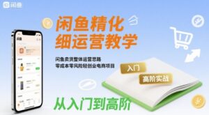 闲鱼卖货实战教学+整体运营思路（闲鱼精细化运营入门）-狂金网创