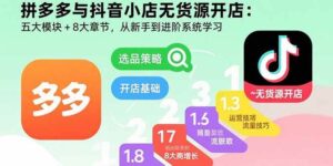 拼多多+抖音小店无货源（从新手到进阶系统学习）-狂金网创