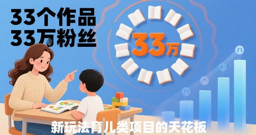 育儿类短视频案例（33个作品33W粉丝）-狂金网创