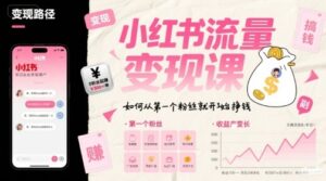 写小红书笔记赚钱（起号，流量，变现+口播）-狂金网创