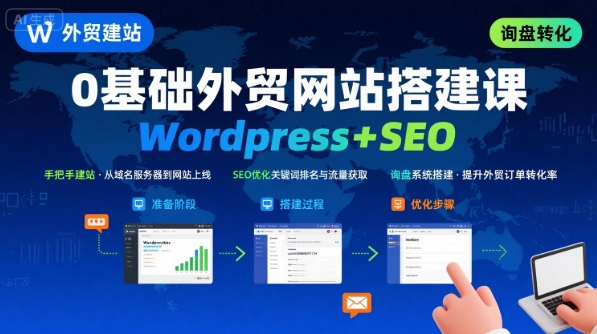 WordPress外贸建站+SEO优化课程（外贸建站，SEO理论，推广）-狂金网创