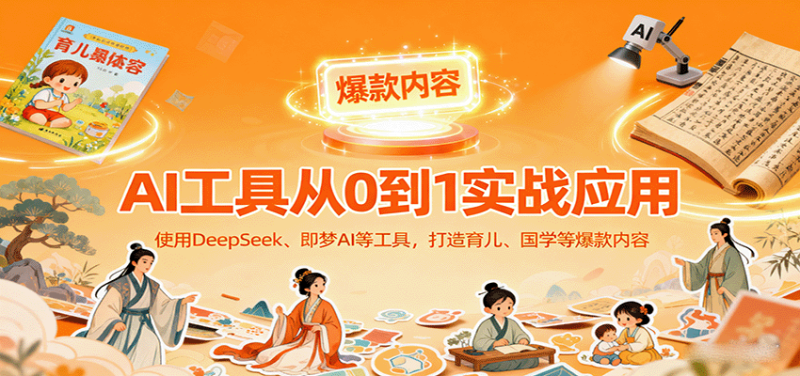AI短视频实战教学（DeepSeek、即梦打造育儿、国学爆款视频）-狂金网创
