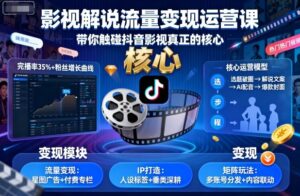 抖音影视真正的核心逻辑(附:流量变现运营)-狂金网创