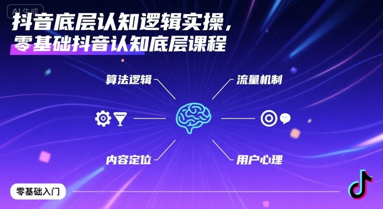 抖音赚钱商业逻辑+方法（抖音底层认知逻辑实操）-狂金网创