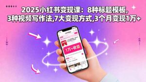 小红书变现详解:8种标题模板,3种写作法,7大变现方式(附:选题思路)-狂金网创