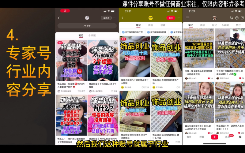 抖音+小红书，开店卖小饰品创业，饰品类目带货（货源、开店、内容创作）-狂金网创