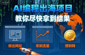 AI编程、AI工具、AI应用出海项目（一人公司尽快拿到结果、拿到流量）-狂金网创