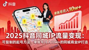 短视频同城IP流量变现(同城商业IP打造,起号方法)-狂金网创