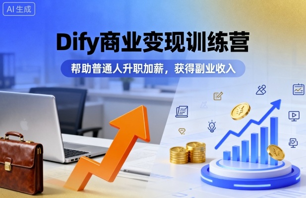 Dify商业变现副业（帮助普通人升职加薪，提高收入）-狂金网创