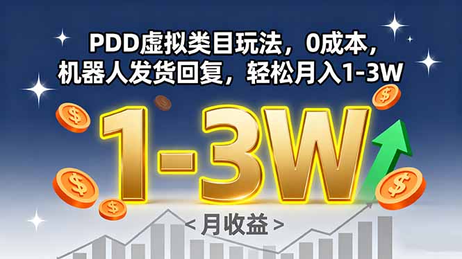 拼多多虚拟类目玩法（0成本，机器人发货回复）-狂金网创